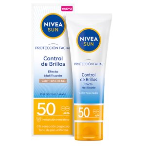 Nivea Sun Protección Facial 50 ml Uv Control De Brillos Spf 50 Color Tono Medio