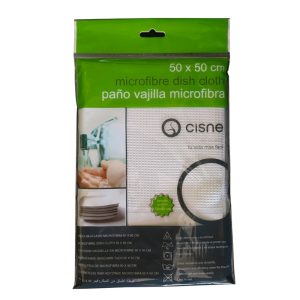 Paño CISNE vajilla microfibra blanco 50x50cm