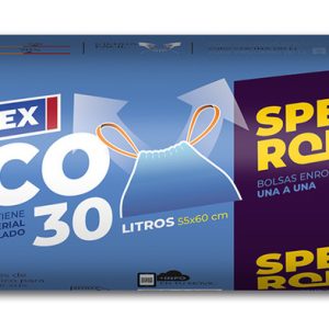 Saplex Bolsa basura cierra fácil 30 litros x 15 unidades Eco