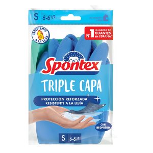 Spontex Guantes Triplecapa Latex Neopreno Azul Verde