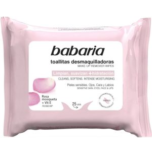 Toallitas desmaquilante BABARIA rosa mosqueta 25uds