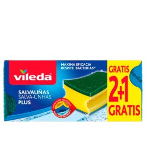 Vileda Estropajo Salvauñas 2+1 Plus Fibra y Bayeta
